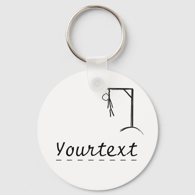Customizable hangman with a word of your choice keychain (Front)