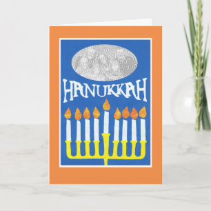 Customizable Hanukkah Photo Card, Menorah Holiday Card