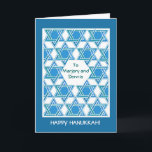 Customizable Hanukkah Star of David Greeting Card<br><div class="desc">A customisable Hanukkah Card with a Star of David pattern by Judy Adamson. There is space on the front cover for your own message and the inside greeting is also customizable.</div>