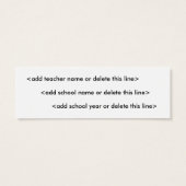 Customizable "Happy 100th Day" Mini Bookmarker (Back)