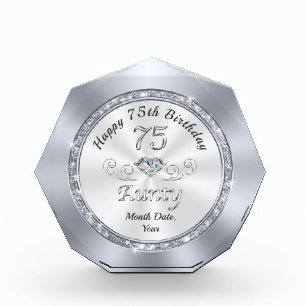 Customizable, Happy 75th Birthday, Aunty Acrylic Award