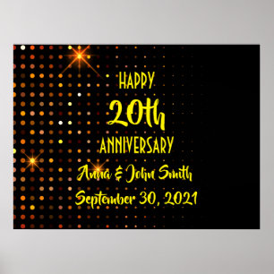Customizable Happy Anniversary sparkle glitter Poster