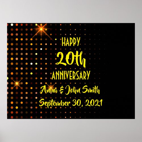 Customizable Happy Anniversary sparkle glitter Poster