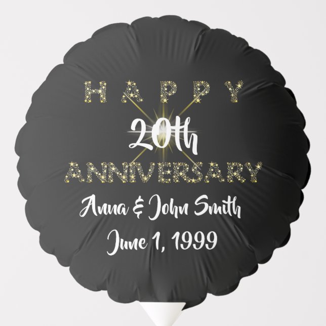 Customizable Happy Anniversary Starry Balloon (Front)