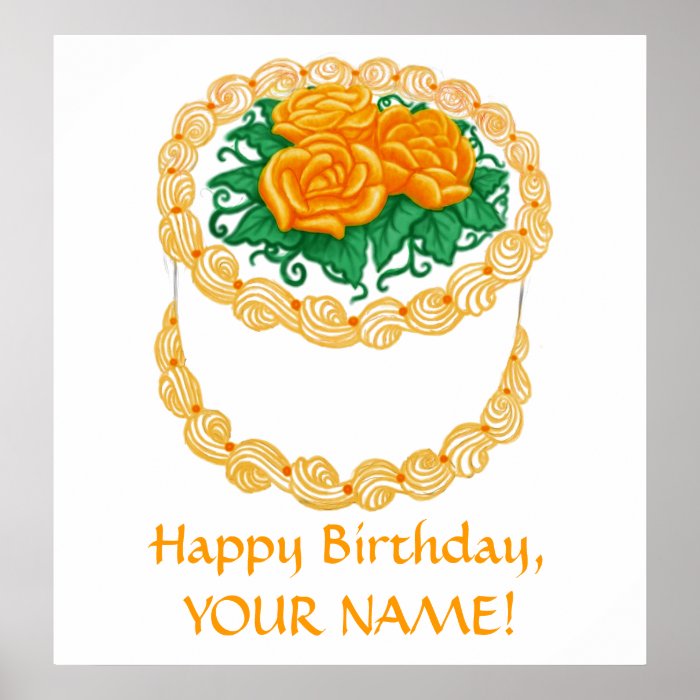 Customizable Happy Birthday Cake Print