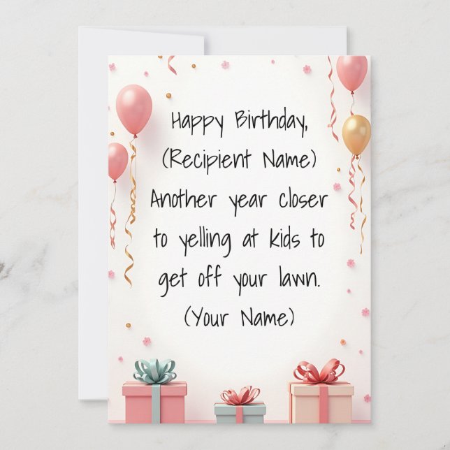Customizable Happy Birthday Card – Personalized  (Front)