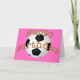 Customizable Happy Birthday Soccer Cards for Girls