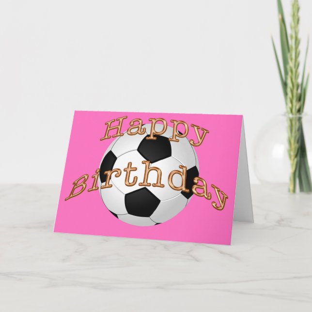 Customizable Happy Birthday Soccer Cards for Girls (Front)