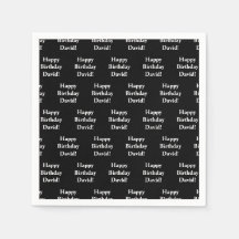 Customizable Happy Birthday Text | Black & White