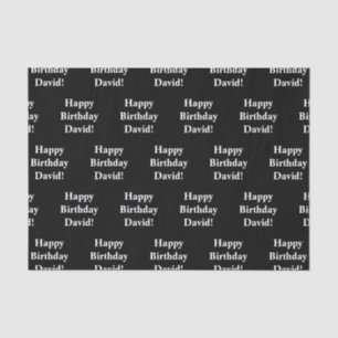 Customizable Happy Birthday Text Black & White Tissue Paper
