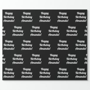 Professional classical handwriting name custom red wrapping paper