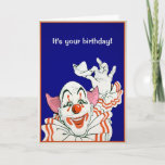 Customizable Happy Clown Greeting Card<br><div class="desc">Customizable creepy clown greeting card.  Custom restored,  high quality vintage clown image.</div>