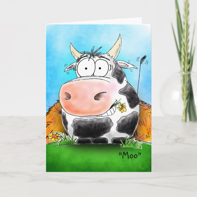 Customizable Happy Cow Happy Valentine's Day Card (Front)