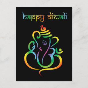 🕉☸Customizable, Happy Diwali with Lord Ganesh Postcard