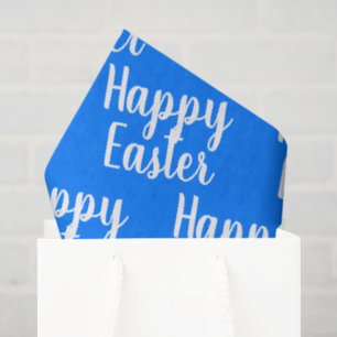 Customizable Happy Easter Blue Tissue Paper