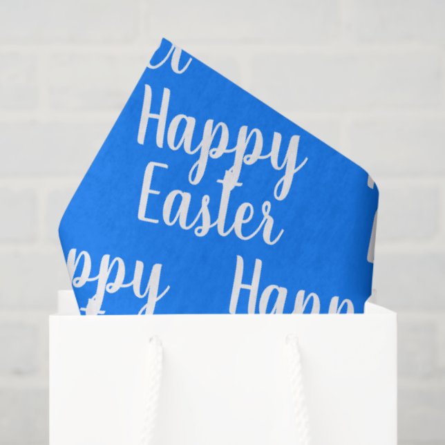 Customizable Happy Easter Blue Tissue Paper (Gift Bag)