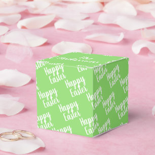 Customizable Happy Easter Green Favor Boxes