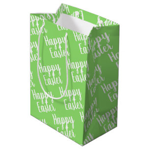 Customizable Happy Easter Green Medium Gift Bag