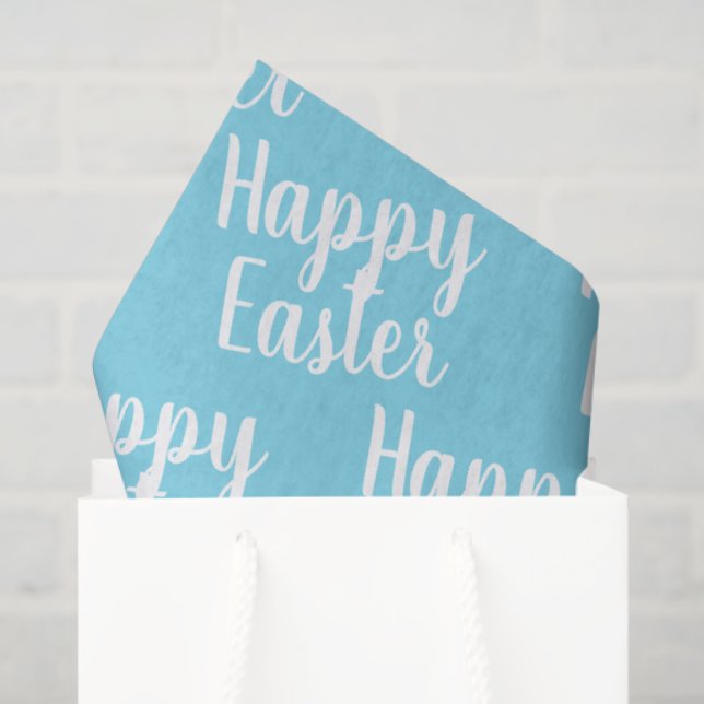Customizable Happy Easter Light Blue Tissue Paper (Gift Bag)