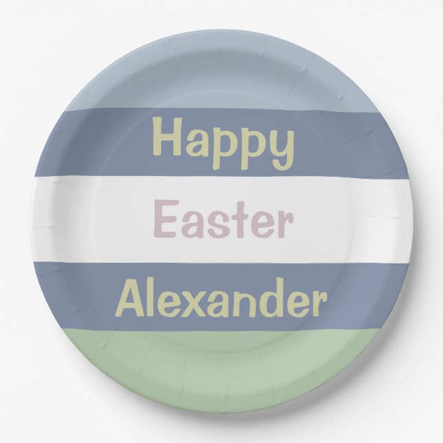 Customizable Happy Easter  Paper Plates (Front)