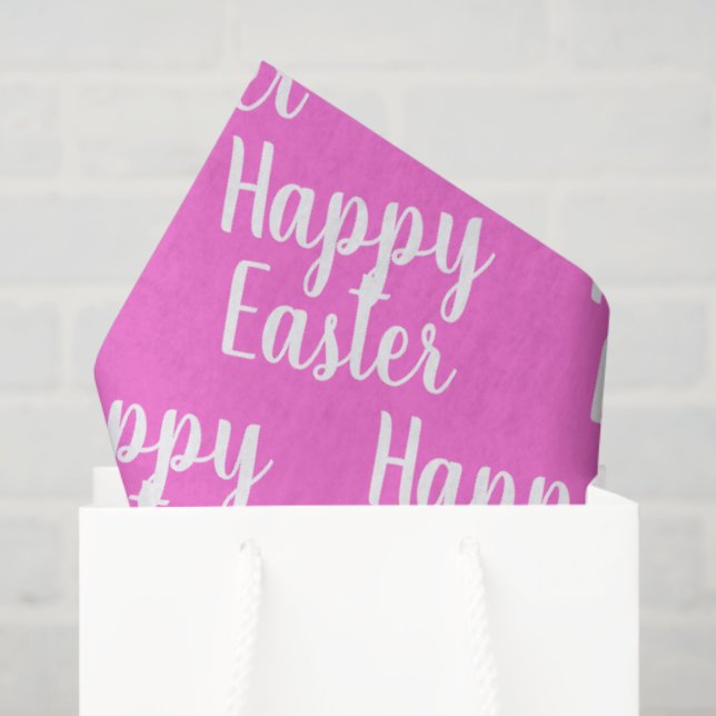 Customizable Happy Easter Pink Tissue Paper (Gift Bag)