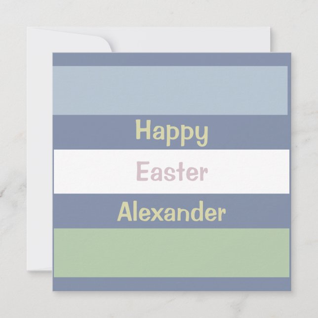 Customizable Happy Easter Text Flat Card  (Front)