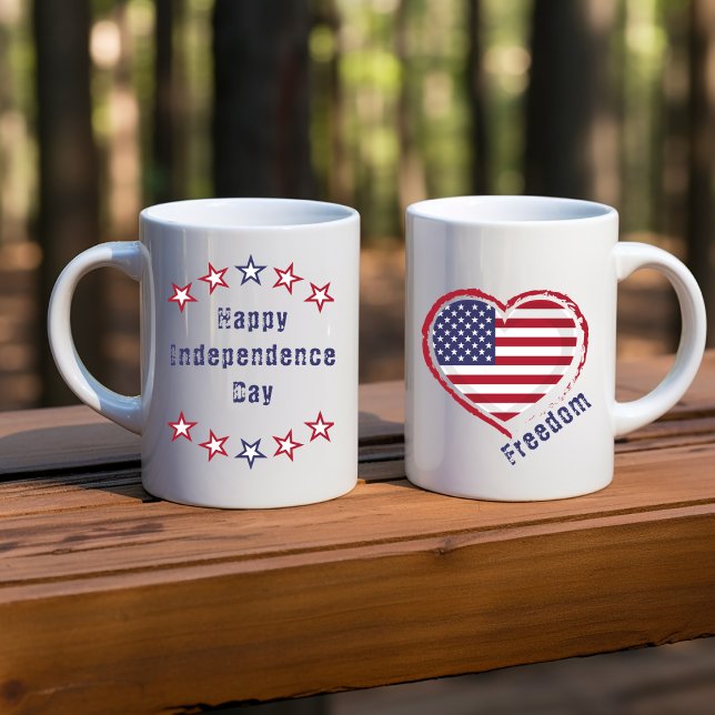 Customizable Happy Fourth of July Flag Stars Mug (Creator Uploaded)
