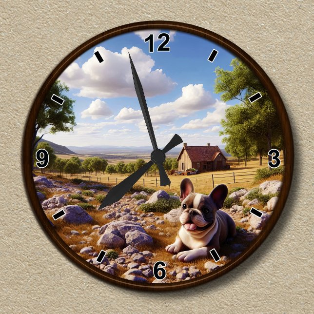 Customizable Happy French Bulldog Clock (Creator Uploaded)