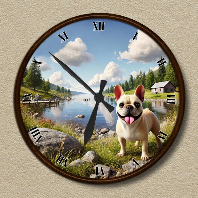 Customizable Happy French Bulldog Clock (Creator Uploaded)