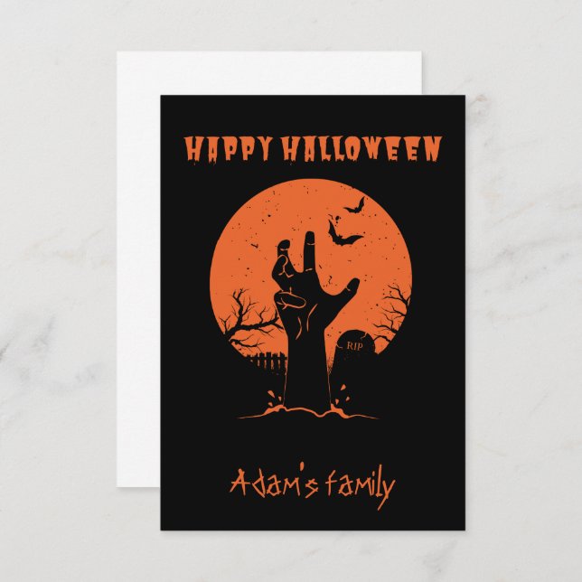 customizable happy halloween  card (Front/Back)