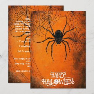 Customizable Happy Halloween Spider Web card