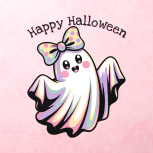 Customizable Happy Halloween Spooky Cute Ghost Wall Decal