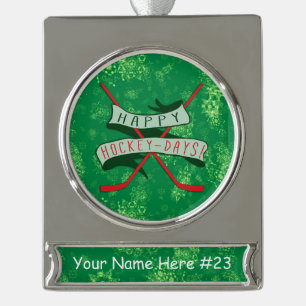 Customizable Happy Hockey Days Christmas Ornament
