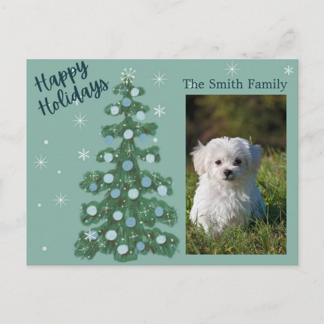 Customizable Happy Holidays Postcard (Front)