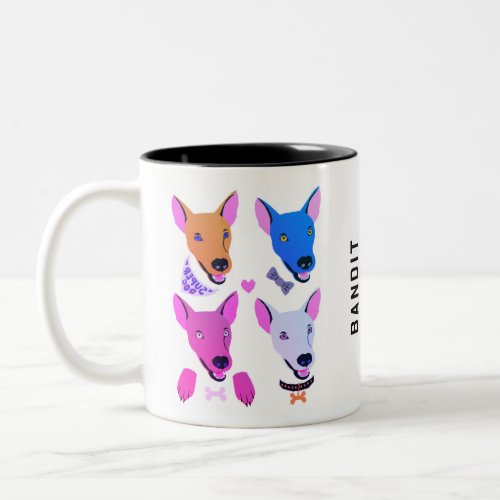 Customizable Happy Hot Chihuahua Dog Two_Tone Coffee Mug