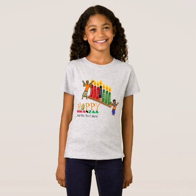 Customizable Happy KWANZAA 7 Principles T-Shirt (Front Full)