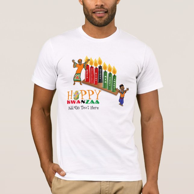 Customizable Happy KWANZAA 7 Principles T-Shirt (Front)