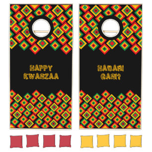 Customizable HAPPY KWANZAA Cornhole Set