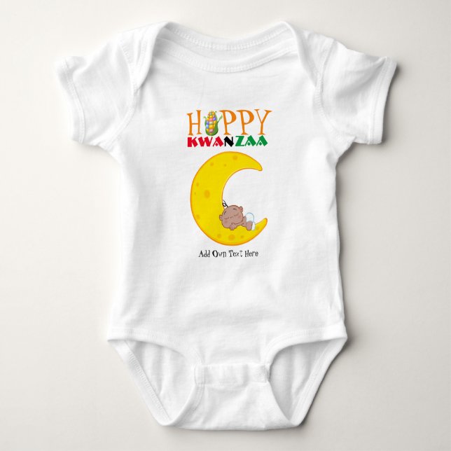 Customizable Happy KWANZAA New Baby Born Baby Bodysuit (Front)