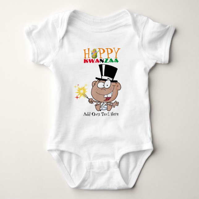 Customizable Happy KWANZAA New Baby Born Year Bodysuit (Front)
