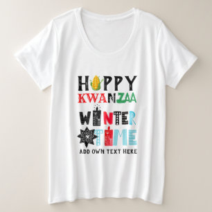 Customizable Happy KWANZAA Winter Time Candles Plus Size T-Shirt