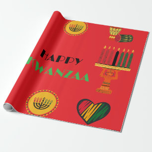 Customizable Happy Kwanzaa Wrapping Paper