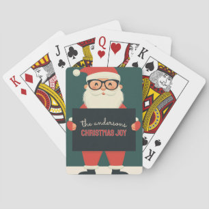 Customizable Happy Santa Poker Cards