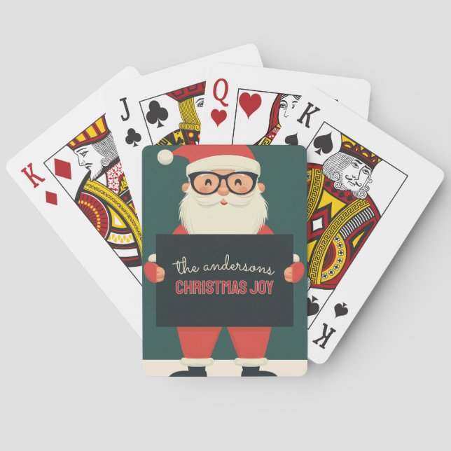Customizable Happy Santa Poker Cards (Back)