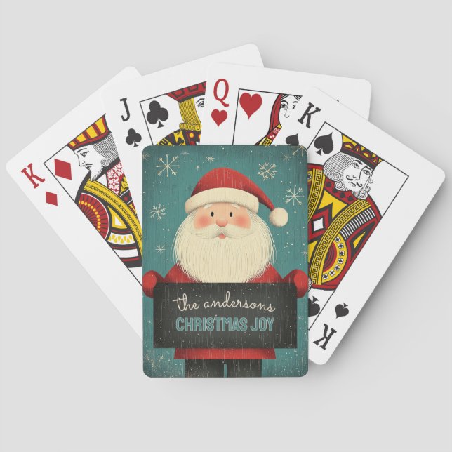 Customizable Happy Santa Poker Cards (Back)