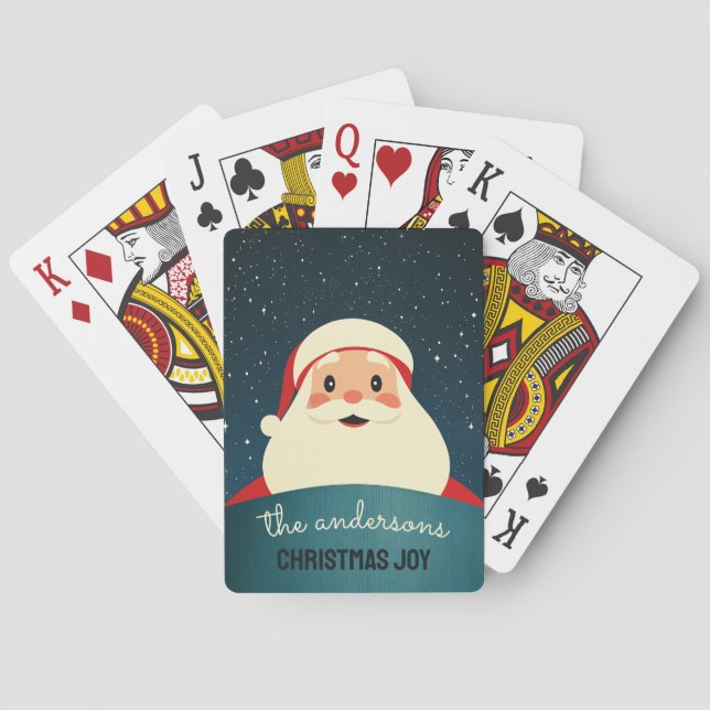 Customizable Happy Santa Poker Cards (Back)