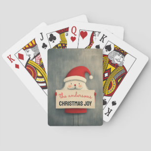 Customizable Happy Santa Poker Cards