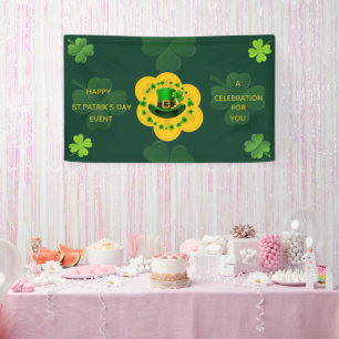 Customizable Happy St. Patrick's Day Event Green B Banner