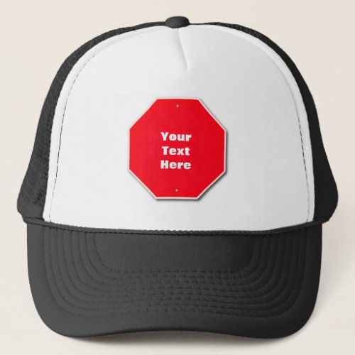 Customizable Hat _ Red Stop Sign