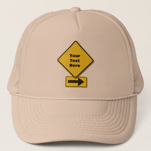Customizable Hat _ Yellow Diamond  Arrow Sign